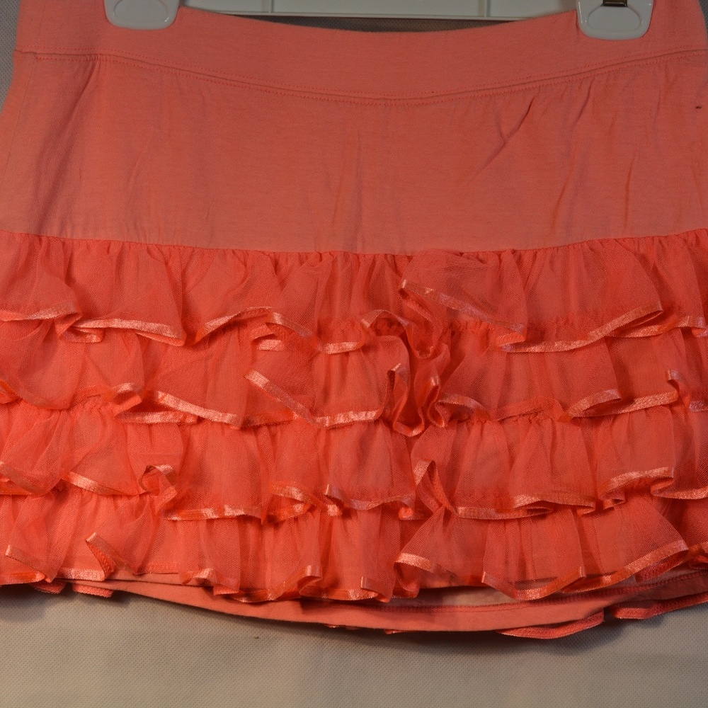 Orange Stretch Frill Skirt SZ 18 Justice